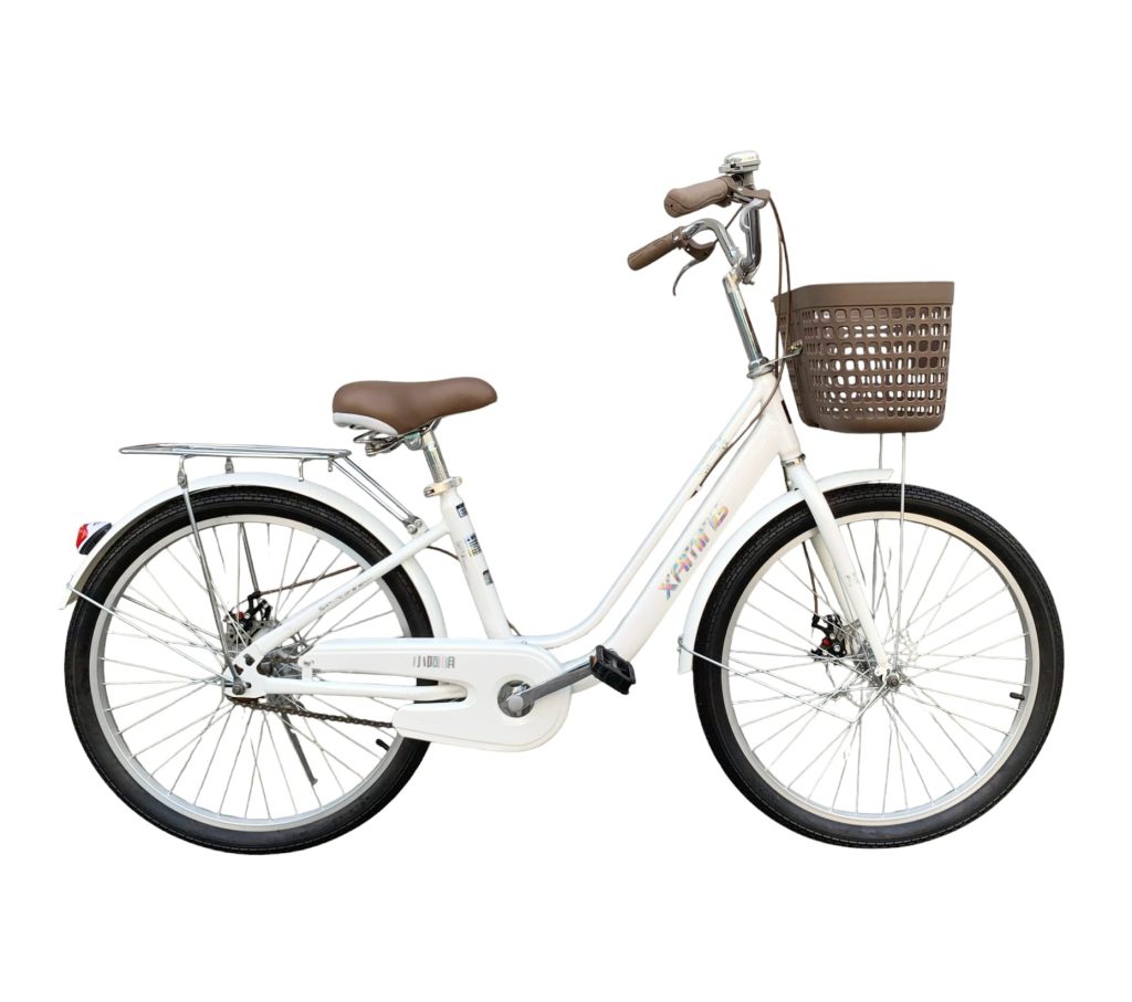 Xe đạp nữ đường phố Anne bánh 24 Inchs (màu trắng)